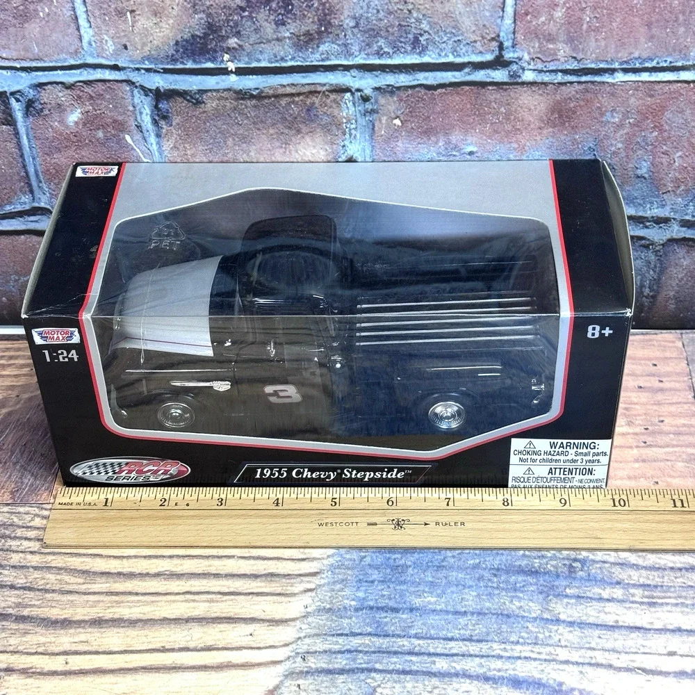 Motor Max 1955 Chevy Stepside Dale‎ Earnhardt #3 1/24 scale Die-cast SEALED NRFP